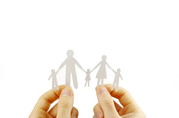 Paper family in hands — Stock Photo, Image