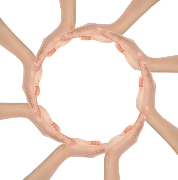 Conceptual symbol made by hands — Stock Photo, Image