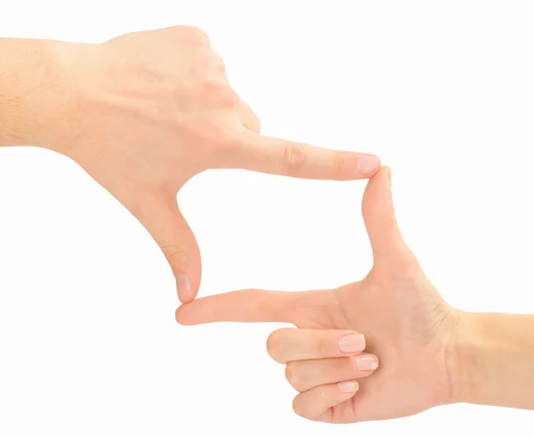 Ruce ve tvaru rámečku — Stock fotografie