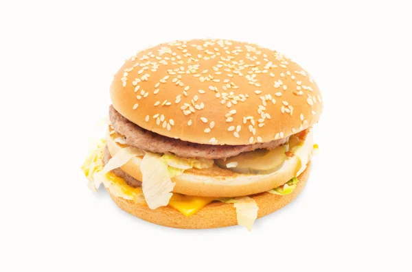 Hamburgare isolerad på vitt — Stockfoto