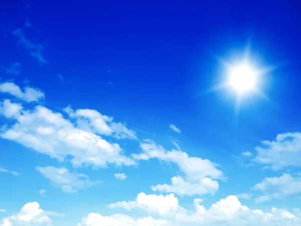 Blue sky with sun background — Stock Photo, Image