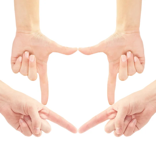 Hands in the shape of frame — Stock Photo, Image