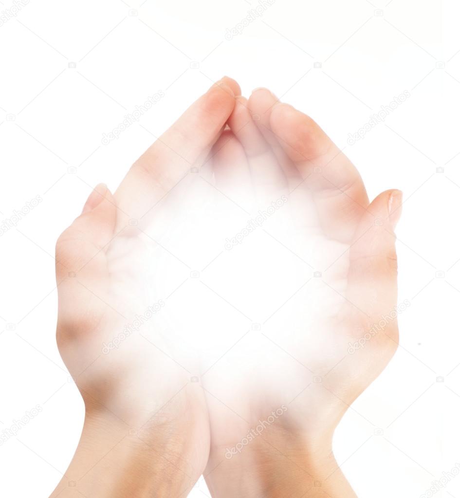 Female hands holding a brilliant shine