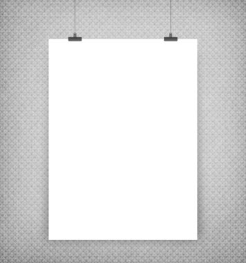 bir duvarda beyaz poster