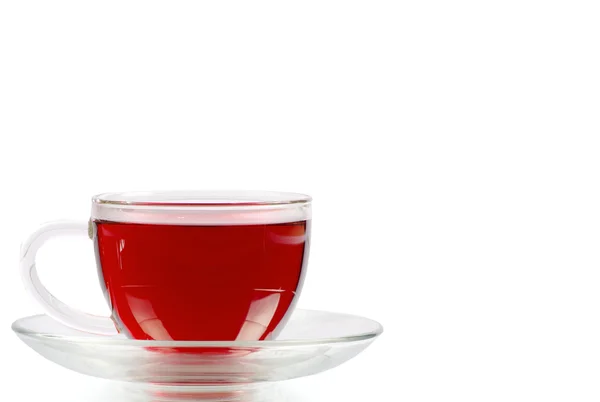 Roter Tee in Glas Tasse — Stockfoto