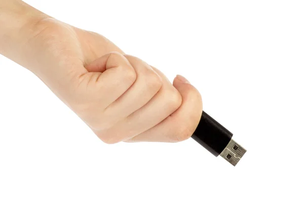 Mão com um flash USB — Fotografia de Stock