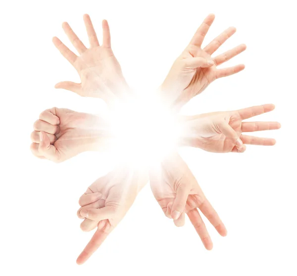 Подсчет мужских рук — стоковое фото
