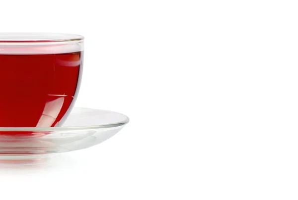 Chá vermelho em copo de vidro — Fotografia de Stock