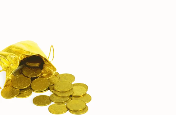 Ceny monet w worek złota — Zdjęcie stockowe