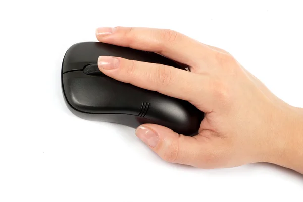 Computer mouse with hand — Stock Photo, Image