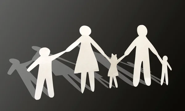 Paper family on gray — Stock Photo, Image