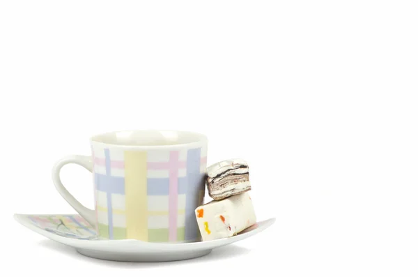 Coffee cup with sweets — Stock Photo, Image