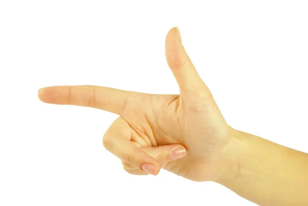 Pointing hand or shooting — Stock Photo, Image