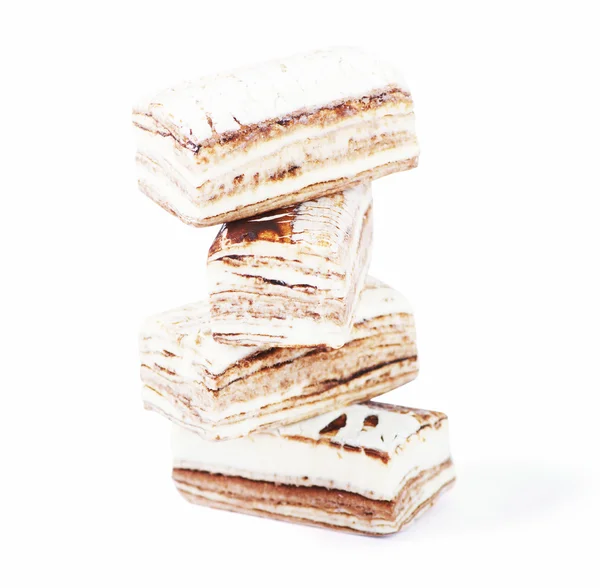 Poucos pedaços de nougat empilhados juntos — Fotografia de Stock