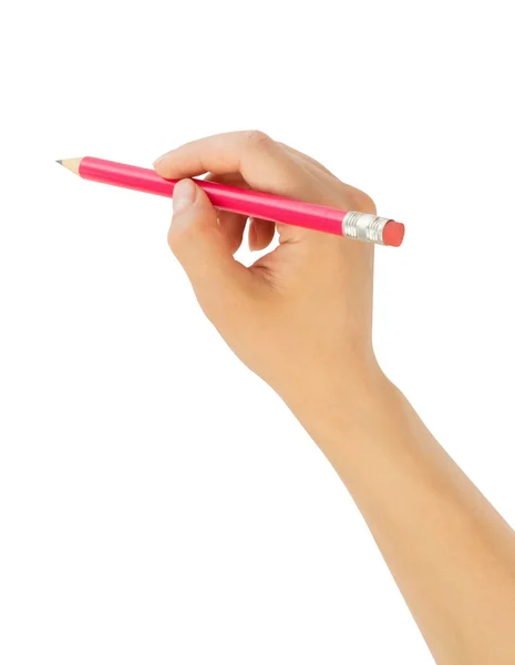 Human hands with pencil writting something — Stock Photo, Image