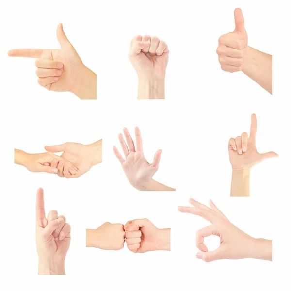 Conjunto de mãos gestuosas — Fotografia de Stock