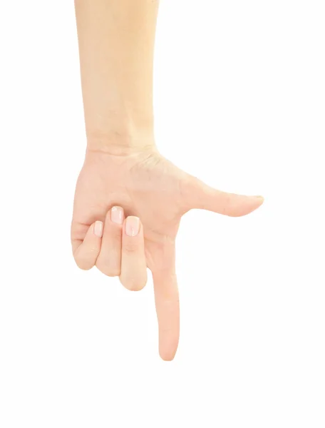 Mão apontando, tocando ou pressionando isolado — Fotografia de Stock