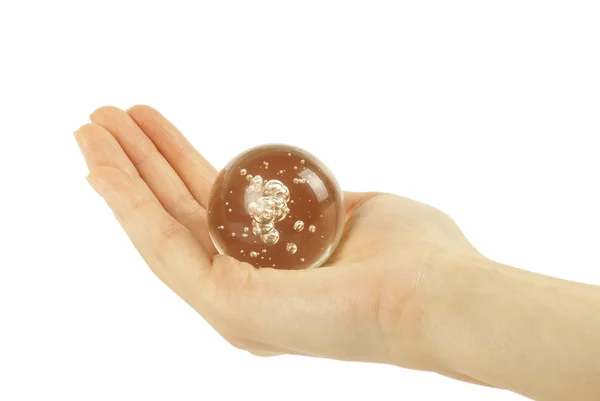 Hand holding a Crystal Ball for background — Stock Photo, Image