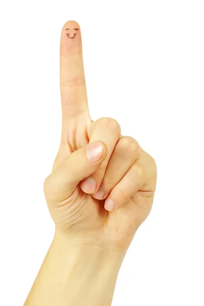 Lackierter Finger-Smiley — Stockfoto