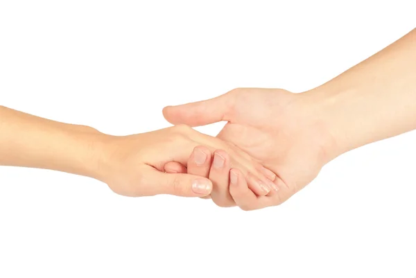 Пожать руки двум людям — стоковое фото