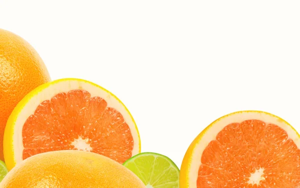 Citrus fruits on white — Stock Photo, Image