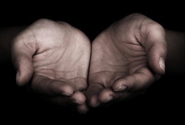 Bir şey holding açık eller
