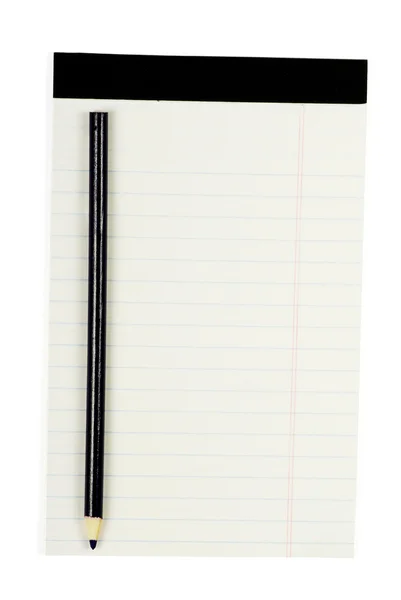 Caderno com lápis isolado em branco — Fotografia de Stock