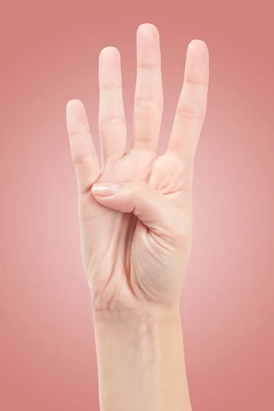 Hand Gesture - Number Four — Stock Photo, Image