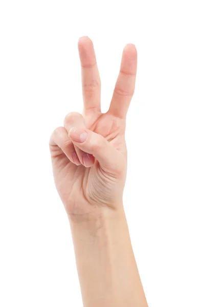 Two fingers peace or victory symbol. — Stock Photo, Image