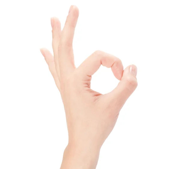 Hand OK sign on white background — Stock Photo, Image