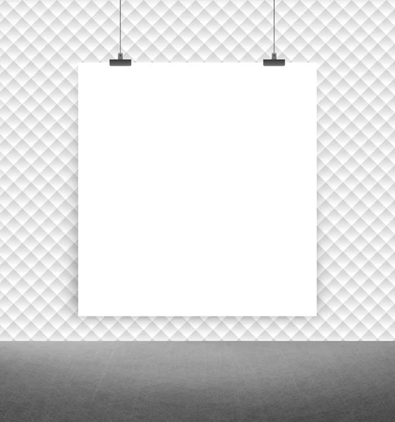 Cartel blanco en una pared —  Fotos de Stock