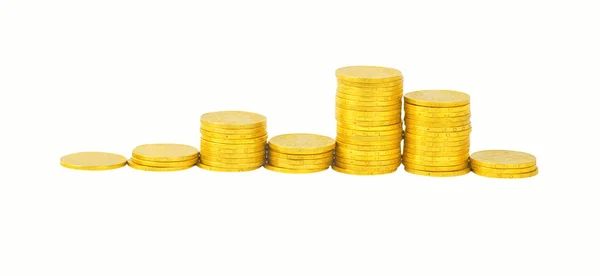 Graph of the columns of coins — Stock Photo, Image