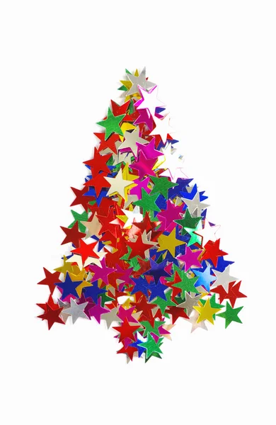 Christmas tree of colored stars. — Stock Photo, Image