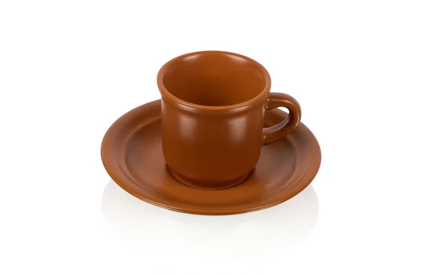 Brown cup on the white background — Stock Photo, Image