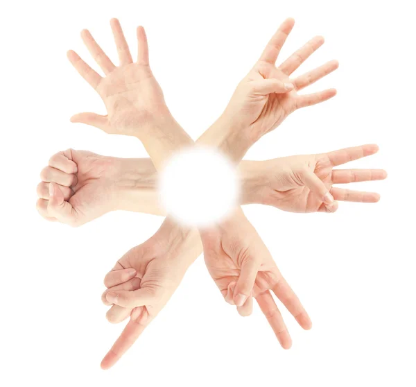Counting human hands (0 to 5) — Stock Photo, Image