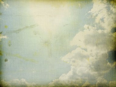clouds in blue sky in retro style. clipart