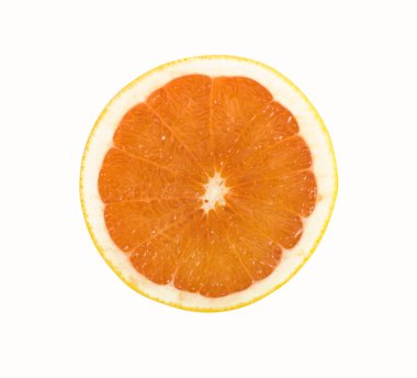 Beyaz arkaplanda bir dilim turuncu