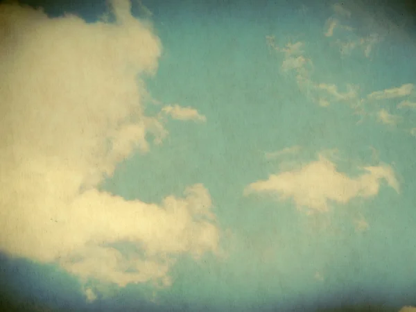 Clouds in blue sky in retro style. — Stock Photo, Image