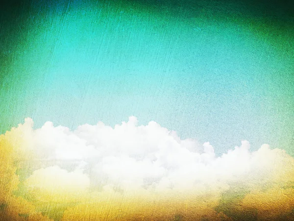 Chmury w błękitne niebo w stylu retro. — Zdjęcie stockowe