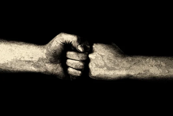 Two fists: man and woman — Stock Photo, Image