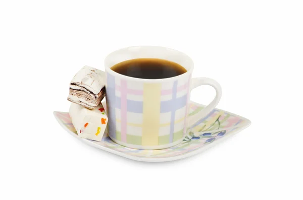 Coffee cup with sweets — Stock Photo, Image