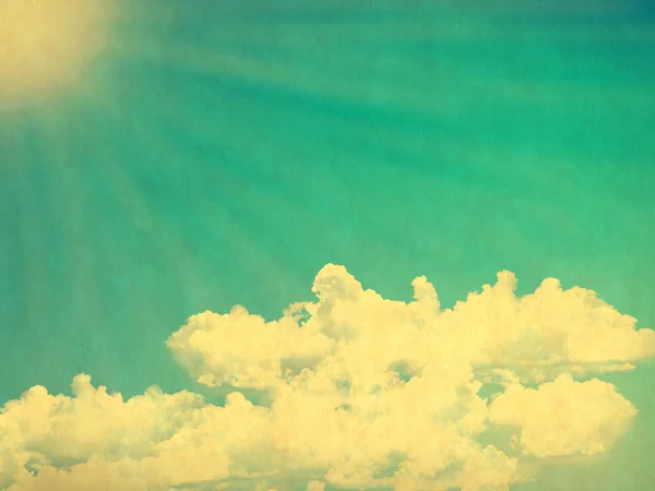 Clouds in blue sky in retro style. — Stock Photo, Image