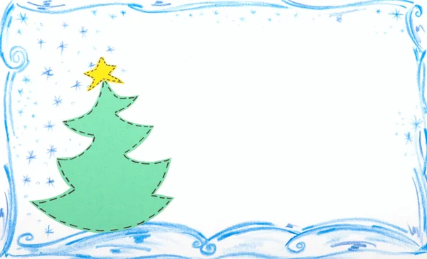 圣诞卡片与杉木树 — 图库照片