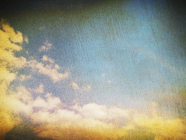 Clouds in blue sky in retro style. — Stock Photo, Image