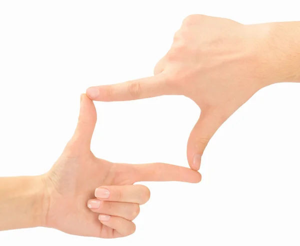 Hands in the shape of frame — Stock Photo, Image