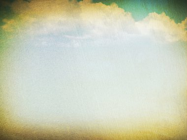 retro tarzı mavi gökyüzünde bulutlar.