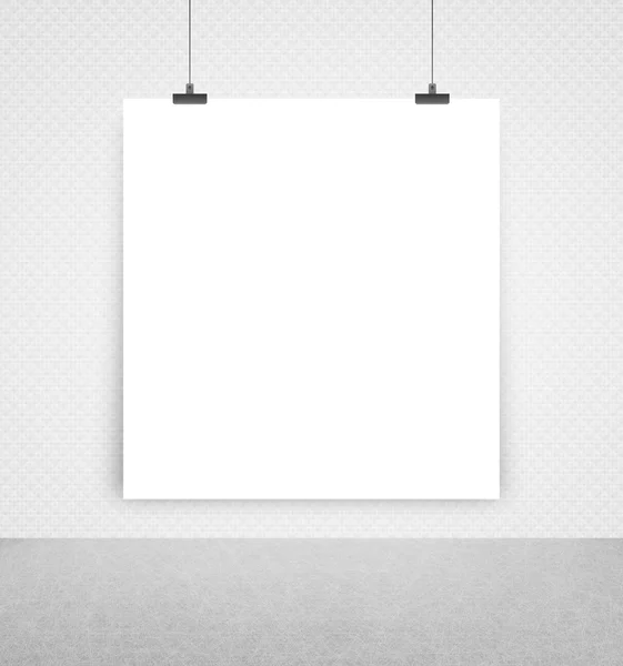 White poster on a wall — Stock Photo, Image