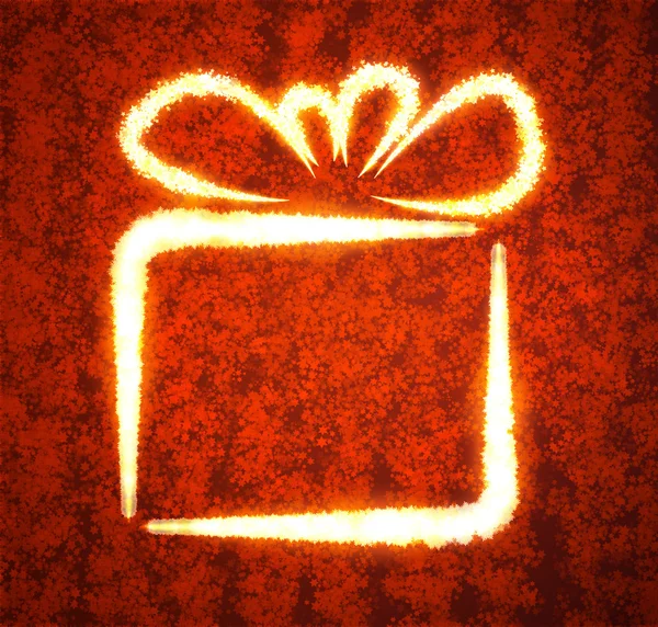 Kerstcadeau doos op rode achtergrond — Stockfoto