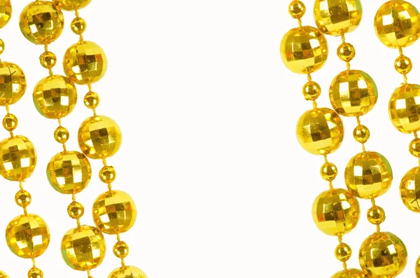 Perles dorées avec espace de copie vide — Photo
