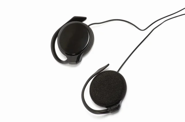 Zwarte oortelefoons geïsoleerd — Stockfoto